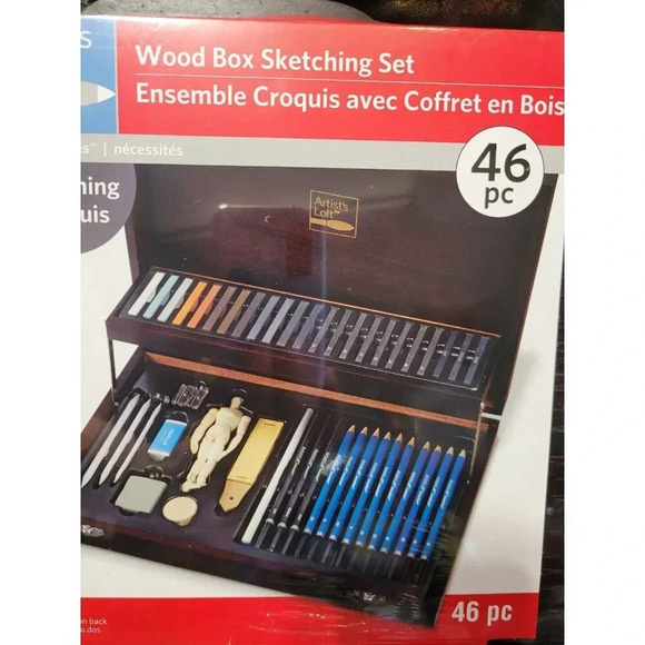 Artist's Loft Wood Box Case- Drawing & Sketching Set - 46 Pieces - Brand New - Picture 3 of 7
